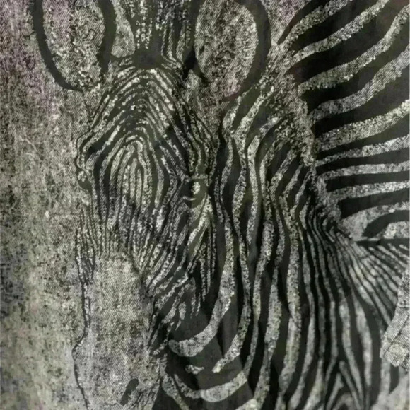 Rare Vintage 80’s Zebra print Glitter top sz xxl - off shoulder- Rosa Ann - Picture 4 of 5